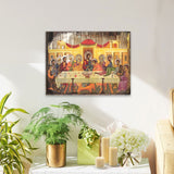 Icono religioso cristiano sagrado de madera bañado en oro de La Última Cena - Decoración inspiradora - 85070