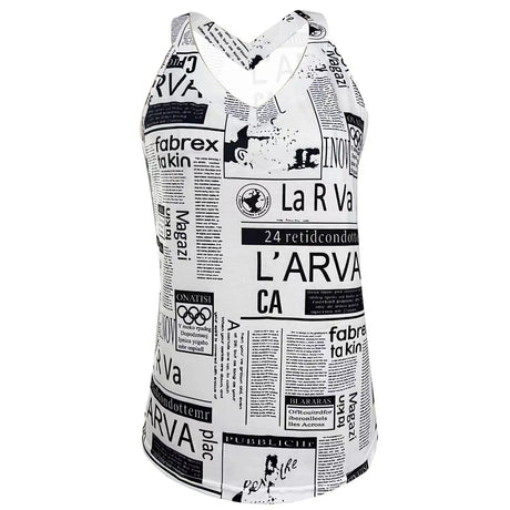 Ladies' V-neck Casual Retro Newspaper Drawing Printed Camisole Vest - Lootquake