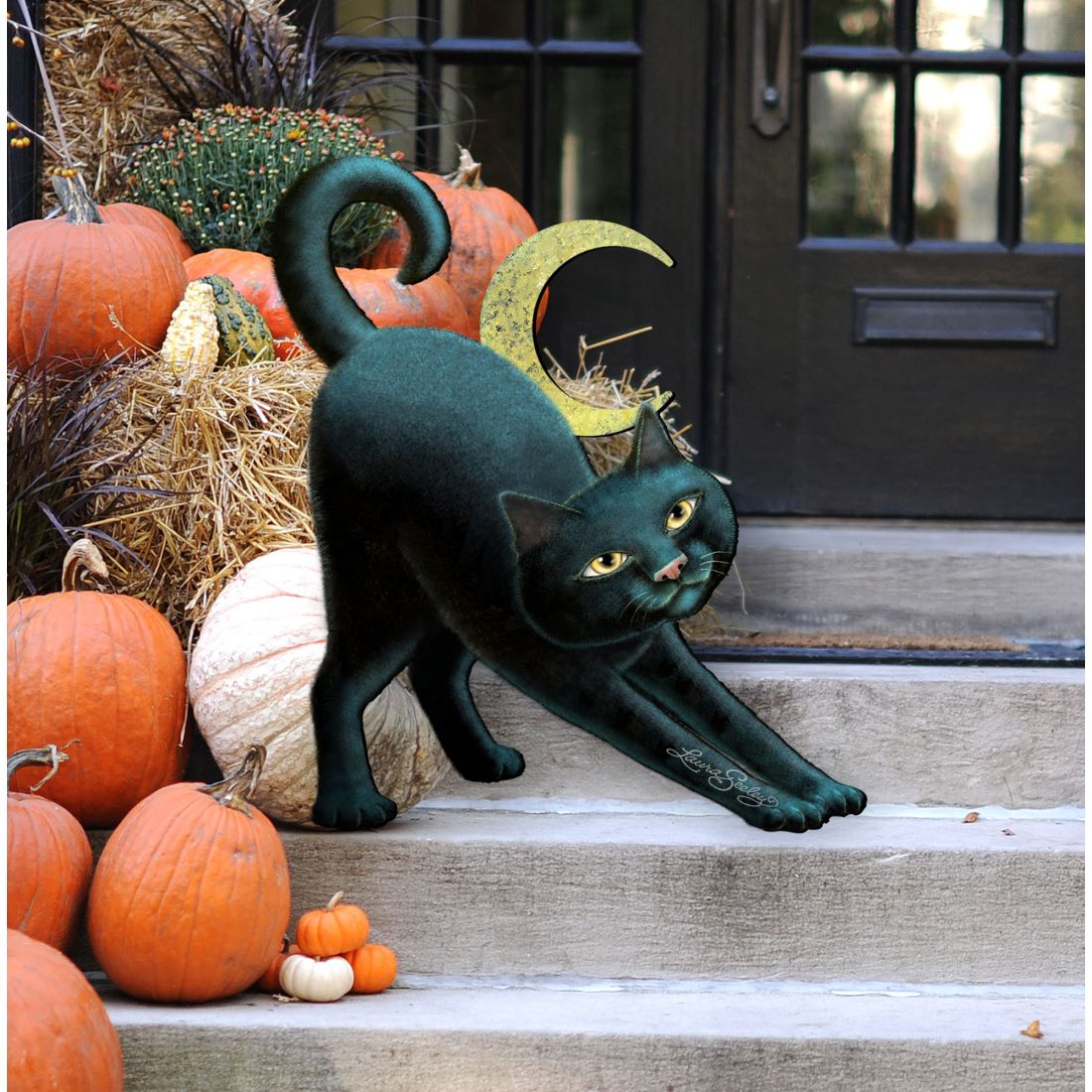 Decoración de Halloween con un gato espeluznante para la puerta, por Laura Seeley - Decoración de Halloween para Acción de Gracias - 8512054H