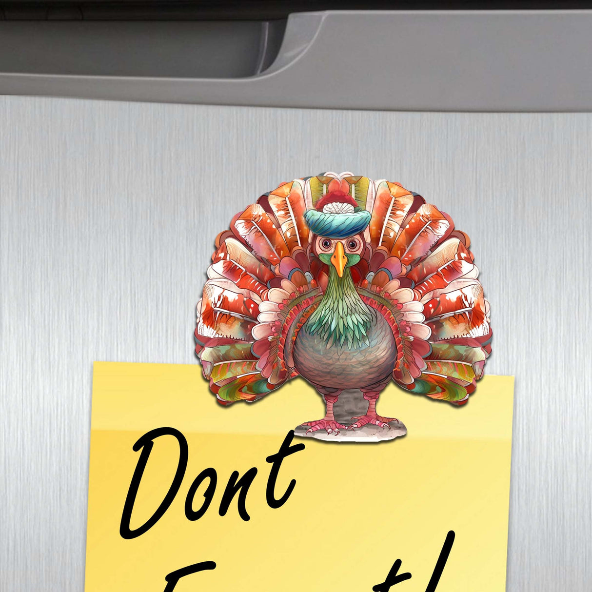 Turkey Decorative Wooden Magnets Set of 6 by G. Debrekht - Thanksgiving Decor - 8090027G-S6