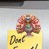 Turkey Decorative Wooden Magnets Set of 6 by G. Debrekht - Thanksgiving Decor - 8090027G-S6