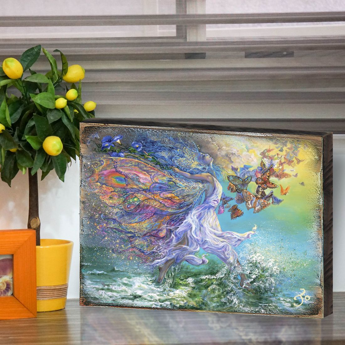Joie De Vivre Fantasy Wooden Wall Art by Josephine Wall - Fantasy Décor - 852118-JW