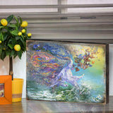 Joie De Vivre Fantasy Wooden Wall Art by Josephine Wall - Fantasy Décor - 852118-JW