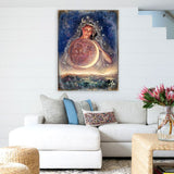 Moon Goddess Fantasy Wooden Wall Art by Josephine Wall - Fantasy Décor - 852119-JW