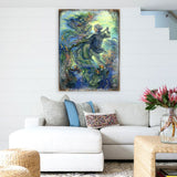 Arte de pared de madera "Por el amor de una sirena" de Josephine Wall - Decoración de fantasía - 852133-JW