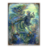 Arte de pared de madera "Por el amor de una sirena" de Josephine Wall - Decoración de fantasía - 852133-JW