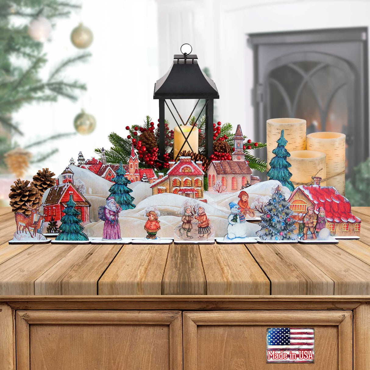 Old World Christmas Village Décorative Set of 19 by G. DeBrekht - Christmas Décor - 852710-S19