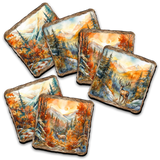 Caribou Wooden Cork Placemat and Coasters Gift Set of 7 by Nature Wonders Nature Wildlife Décor  - 85408C-S7
