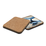 Playful Orcas Wooden Cork Placemat and Coasters Gift Set of 7 by Nature Wonders Coastal Nature Wildlife Décor  - 85412C-S7