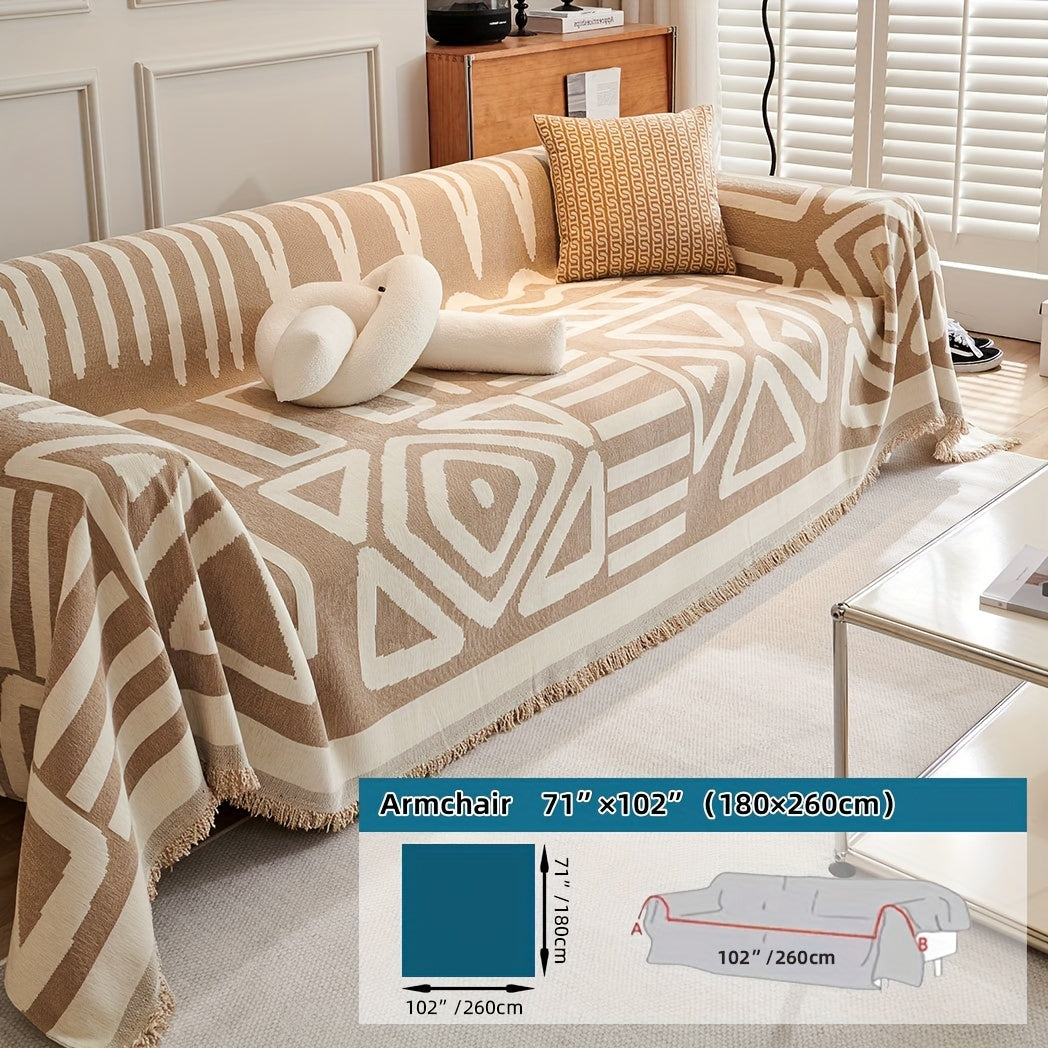 Funda de sofá estilo bohemio, antiarañazos para mascotas, antideslizante, para dormitorio, sala de estar, decoración del hogar, manta de sofá