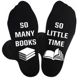 1 Pair of Novelty Crew Socks - Ultra-Breathable, Super Soft, and Humorous Letter Print Design - Ideal for Men, Perfect for Outdoor Activities, Unique Gift for Book Lovers