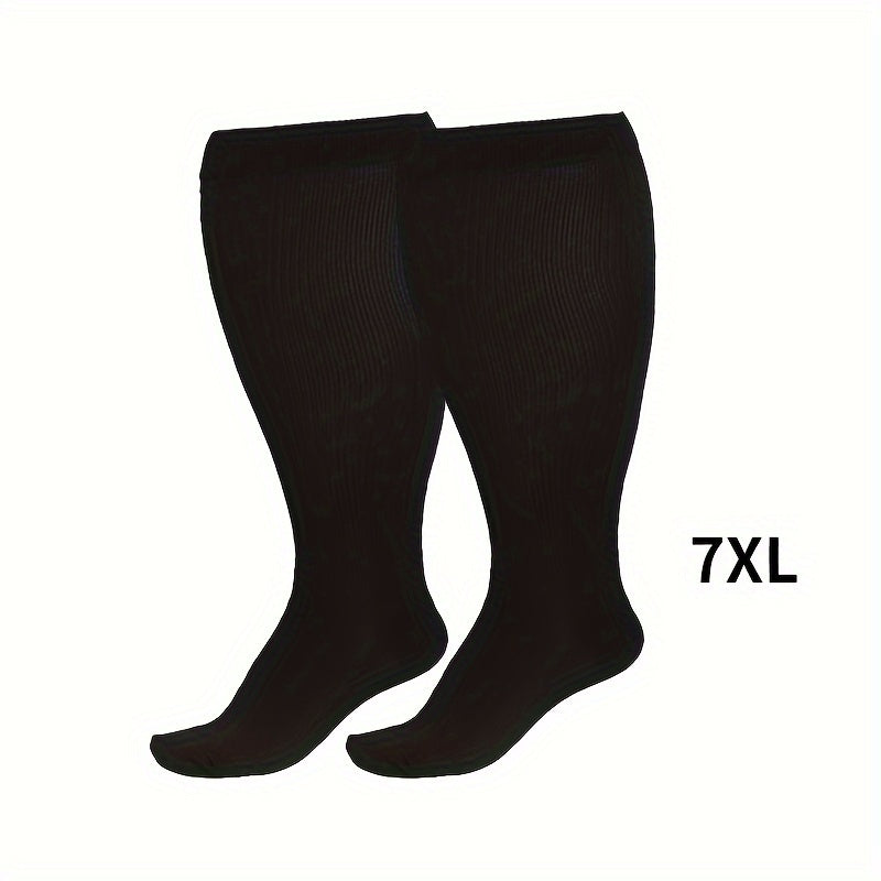 1 par de calcetines de compresión unisex de talla grande, hasta la rodilla, 20-30 mmHg, transpirables y circulantes, para pantorrillas, para mujer y hombre.