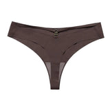 Panties Set Women Seamless Panties Sexy Low-Waist G-String Thong Ice Silk Underwear Hollow Out T-Back Solid Bandage Female Lingerie - Lootquake