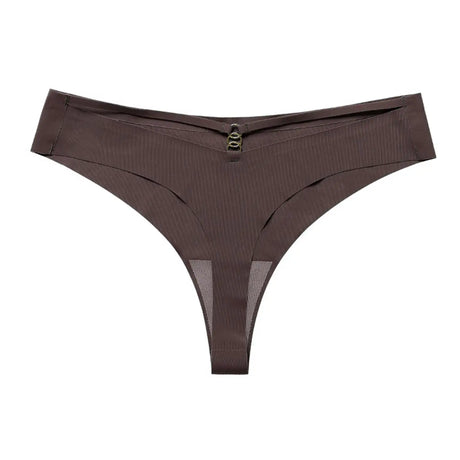 Panties Set Women Seamless Panties Sexy Low-Waist G-String Thong Ice Silk Underwear Hollow Out T-Back Solid Bandage Female Lingerie - Lootquake