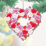 Valentine Heart Wreath Wooden Ornaments by G. DeBrekht - Love Family Kids Decor - 8185308