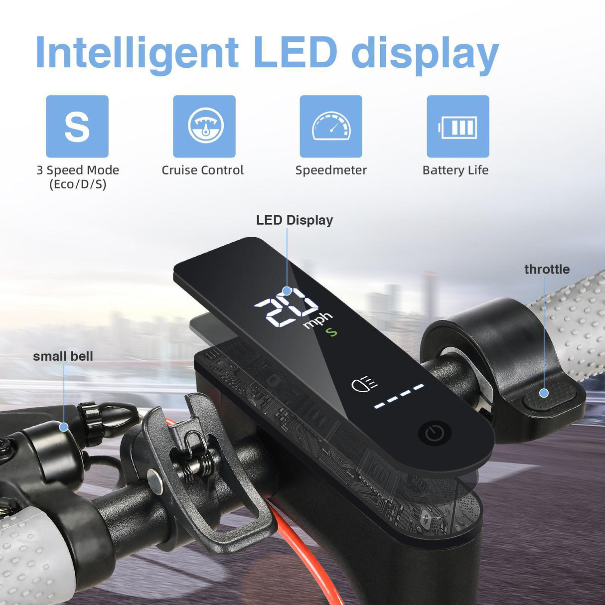 Patinete eléctrico potente de 8,5 pulgadas con ruedas dobles, batería de 350 W y 10,4 A.
