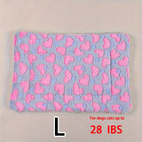 Manta rectangular para mascotas, resistente a la suciedad y para todas las estaciones - Cómoda cama con estampado de pata de perro y corazón (1 unidad)