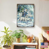Cool Winds Father Winter Animals Wooden Wall Art by J. Bergsma - Nature Wildlife Décor  - 8592862BP-JB