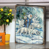 Cool Winds Father Winter Animals Wooden Wall Art by J. Bergsma - Nature Wildlife Décor  - 8592862BP-JB