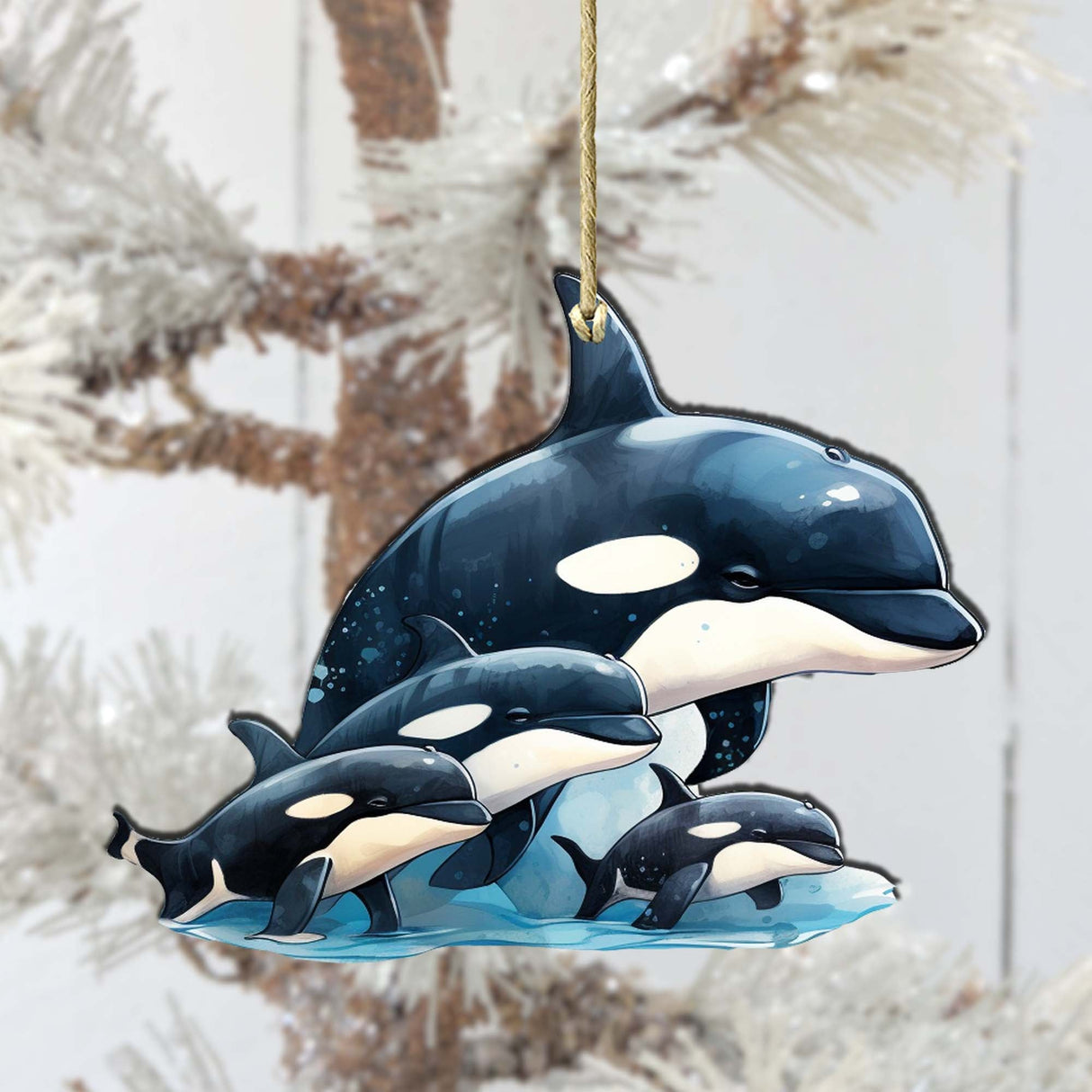 Orca's Family Wooden Ornaments by G.Debrekht - Wildlife Holiday Decor - 8710102-2