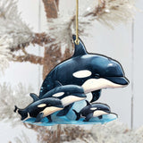 Orca's Family Wooden Ornaments by G.Debrekht - Wildlife Holiday Decor - 8710102-2