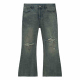 Cotton Retro Make Old Ripped Loose Micro-flared Trousers Jeans - Lootquake