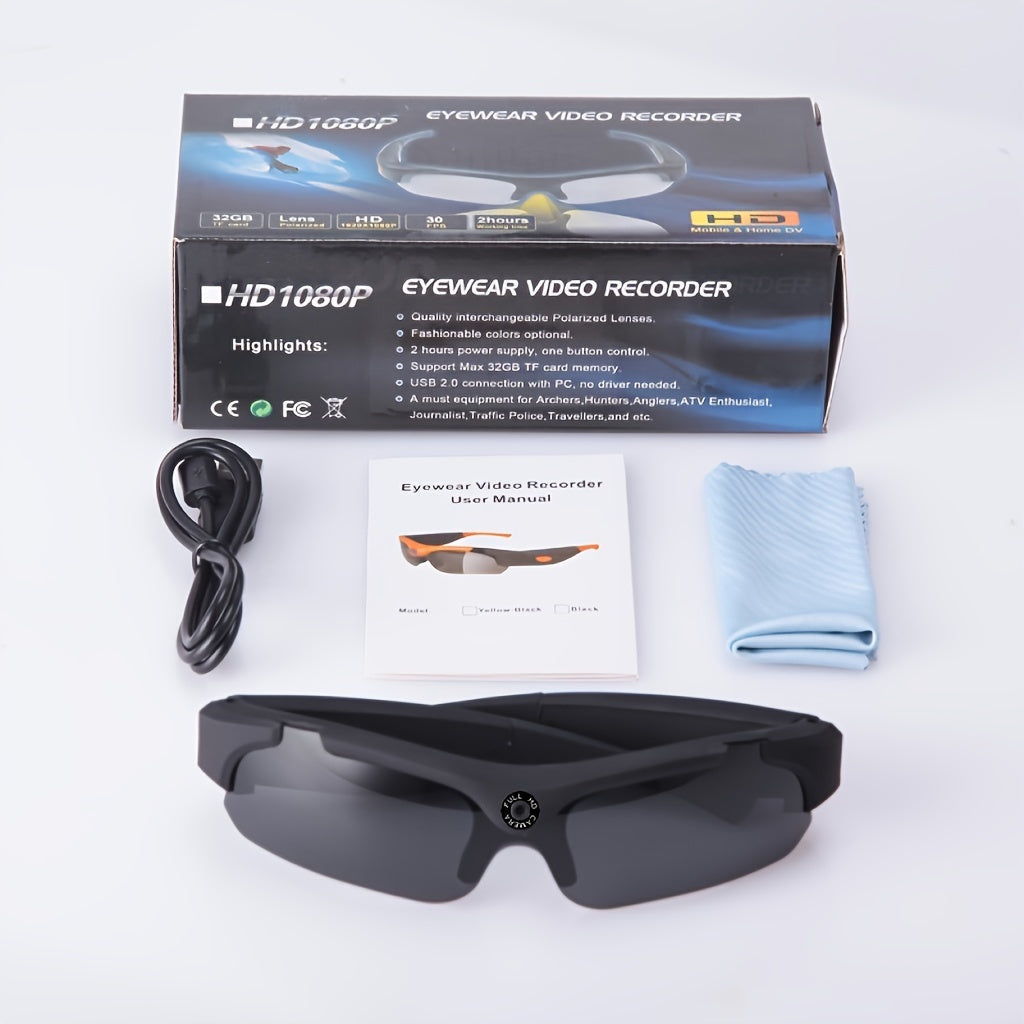 1080P HD Camera Glasses Smart CamcorderOutdoor Cycling Sports Glasses VideoCamera, Long Battery, Smart Glasses For Biking, Fishing, Travelling
