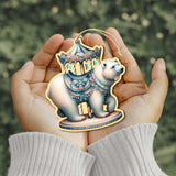 Juego de 12 adornos navideños de animales de carrusel de G. DeBrekht - Decoración navideña - 8610104-S12