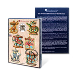 Juego de 12 adornos navideños de animales de carrusel de G. DeBrekht - Decoración navideña - 8610104-S12