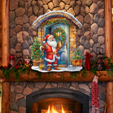 Joyful Moments at the Doorstep Holiday Door Decor  by G. Debrekht - Christmas Santa Snowman Décor - 8611046H