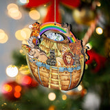 Noah's Ark Christmas Wooden Ornaments by G. DeBrekht - Nativity Holiday Decor - 8114050