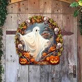 Halloween Ghost Wreath Door Hanger Door Décor by G. Debrekht - Halloween Décor - 8652825H