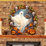 Halloween Ghost Wreath Door Hanger Door Décor by G. Debrekht - Halloween Décor - 8652825H
