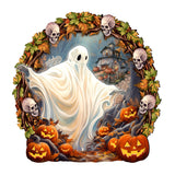 Halloween Ghost Wreath Door Hanger Door Décor by G. Debrekht - Halloween Décor - 8652825H