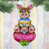 Easter Bunny Wooden Ornaments - Handcrafted Easter Decor - Bunny Art by Jamie Mills-Price - 8652826