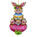 Easter Bunny Wooden Ornaments - Handcrafted Easter Decor - Bunny Art by Jamie Mills-Price - 8652826