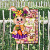 Adorno artesanal de conejo primaveral para puerta principal - Decoración de primavera para el hogar - Colgante rústico de Pascua de J. Mills-Price - 8652827H