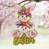 Handcrafted Easter Tree Decor - Easter Bunny Wooden Ornaments - Spring Home Decorations by J. Mills-Price - 8652829
