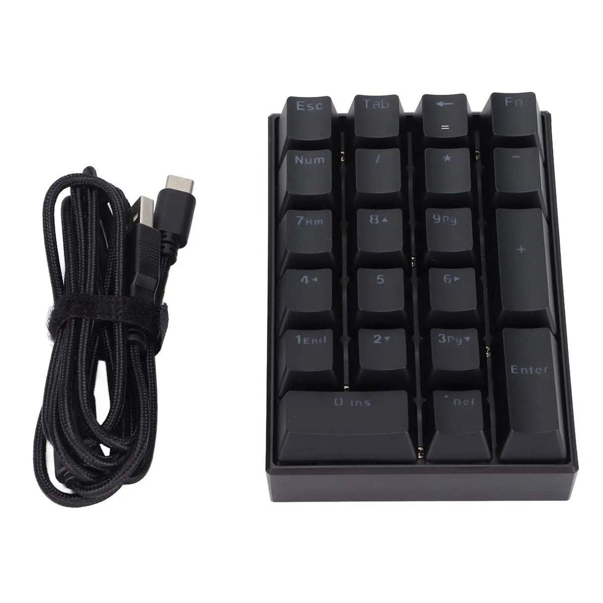 Wired Keyboard Stepped Keycap Fadeless Durable Backlit 21 Keys LED Mechanical KeyboardRed Shaft - Lootquake