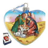 Nativity Heart Glass Ornament by G. DeBrekht - Nativity Holiday Decor - 753-081
