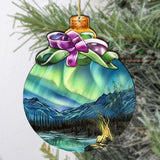 Northern Lights Splendor Wooden Ornaments by G.Debrekht - Wildlife Holiday Décor - 870024