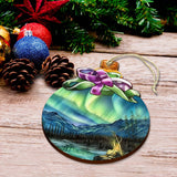 Northern Lights Splendor Wooden Ornaments by G.Debrekht - Wildlife Holiday Décor - 870024