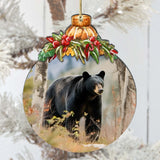 Adornos de madera de la aventura del oso negro de Alaska de G.Debrekht - Decoración navideña de vida silvestre - 870033