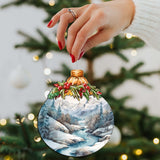 Adornos de madera "La majestuosidad de las montañas de Alaska" de G.Debrekht - Decoración navideña con temática de vida silvestre - 870037