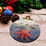 Adornos de madera con forma de estrella de mar y girasol de Alaska de G.Debrekht - Decoración navideña con temática de vida silvestre - 870045