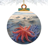 Adornos de madera con forma de estrella de mar y girasol de Alaska de G.Debrekht - Decoración navideña con temática de vida silvestre - 870045