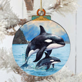 Orca's Family Wooden Ornaments by G.Debrekht - Wildlife Holiday Décor - 870052