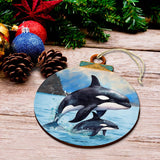 Orca's Family Wooden Ornaments by G.Debrekht - Wildlife Holiday Décor - 870052