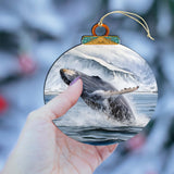 Adornos de madera de armonía de ballena jorobada de Alaska de G.Debrekht - Decoración navideña con temática de vida silvestre - 870079