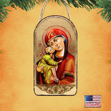 Adorno de icono sagrado ortodoxo religioso de la Santísima Virgen María - Decoración inspiradora de iconos - 87011